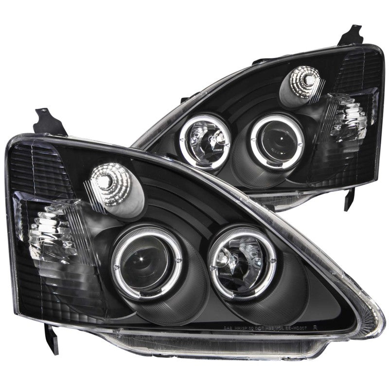 ANZO 121057 - ANZ121057 - ANZO 2002-2004 Honda Civic Projector Headlights w/ Halo Black - Shipped in Europe - Tuningsupply.com