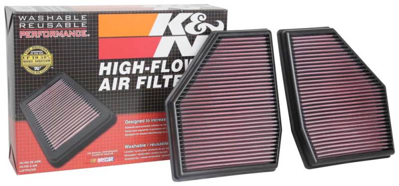 K&N Engineering 33-3128 - KNN33-3128 - K&N 18-19 BMW M5 V8 4.4L F/I Turbo Replacement Air Filter (Two Per Box) - Shipped in Europe - Tuningsupply.com