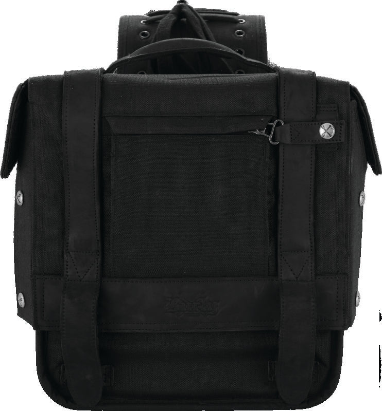 Burly Brand B15-1002B - BURB15-1002B - Burly Brand Throw-over Saddlebag - Black - Shipped in Europe - Tuningsupply.com