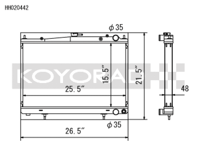 Koyo HH020442 - KOYHH020442 - Koyo 94-98 Nissan Skyline GT-R/GT-S 2.6L Turbo Radiator - Shipped in Europe - Tuningsupply.com