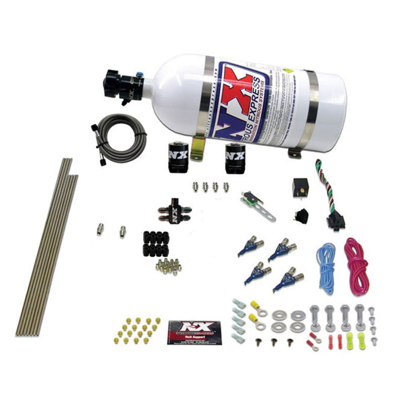 Nitrous Express 80004EFI-10 - NEX80004EFI-10 - Nitrous Express 4 Cyl Gasoline EFI Nitrous Kit (50-250HP) w/10lb Bottle - Shipped in Europe - Tuningsupply.com