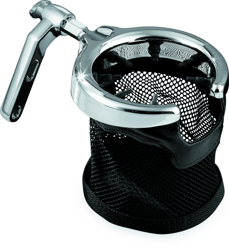 Kuryakyn 1462 - KUR1462 - Kuryakyn Drink Holder Mesh Basket with Perch Mount Universal Chrome - Shipped in Europe - Tuningsupply.com