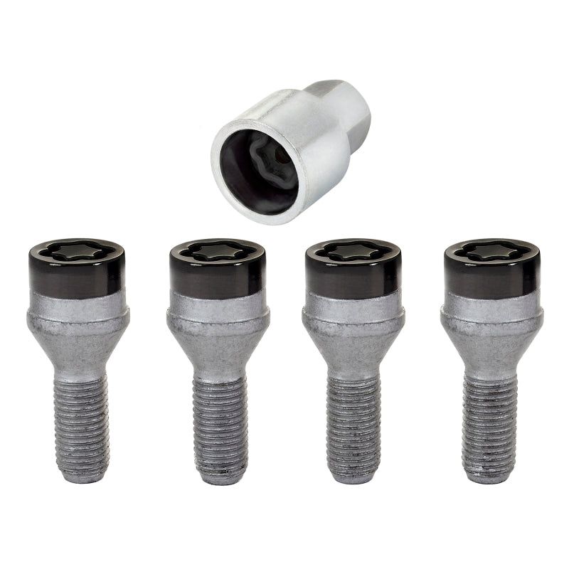 McGard 27178 - MCG27178 - McGard Wheel Lock Bolt Set - 4pk. (Cone Seat) M12X1.5 / 17mm Hex / 25.5mm Shank Length - Black - Shipped in Europe - Tuningsupply.com