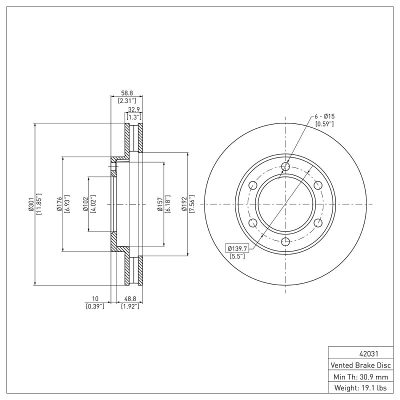 DFC 600-42031 - DFC600-42031 - DFC 71-91 Chevrolet V10 Front Brake Rotor - Shipped in Europe - Tuningsupply.com