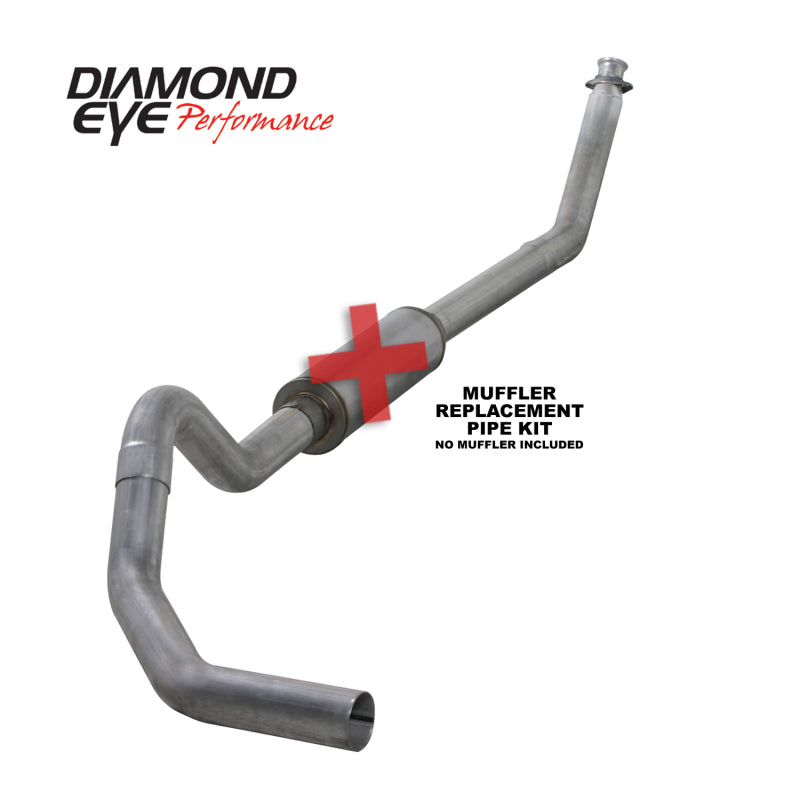 Diamond Eye Performance - DEPK4212A-RP - Diamond Eye KIT 4in Turbo Back MFLR RPLCMENT PIPE SGL AL: 98.5 - 02 DODGE CUMMINS 5.9L - Shipped in Europe - Tuningsupply.com