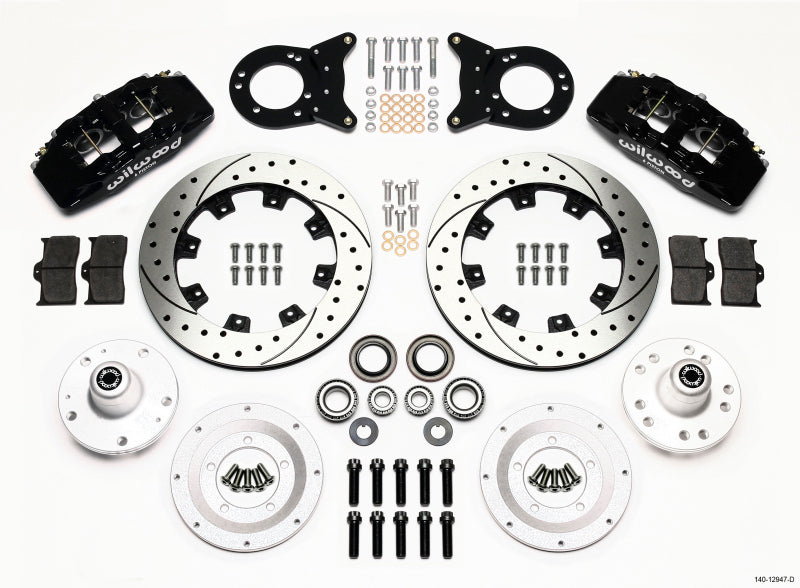 Wilwood 140-12947-D - WIL140-12947-D - Wilwood Dynapro 6 Front Hub Kit 12.19in Drilled 1965-1969 Mustang Disc & Drum Spindle - Shipped in Europe - Tuningsupply.com