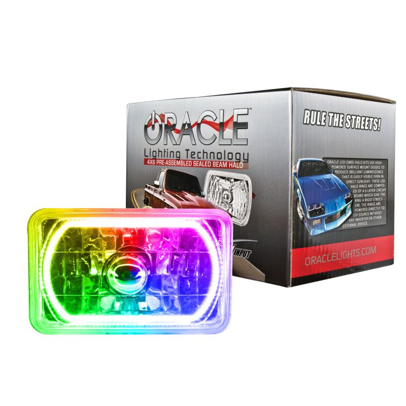 ORACLE Lighting 6909-333 - ORL6909-333 - Oracle Pre-Installed Lights 4x6 IN. Sealed Beam - ColorSHIFT Halo - Shipped in Europe - Tuningsupply.com