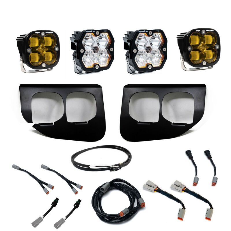 Baja Designs 440040UP - BAJ440040UP - Baja Designs 20-22 Ford SD Squadron Pro/SAE 2.0 Fog Pocket Kit Upfitter (SAE Fog) - Baja Amber - Shipped in Europe - Tuningsupply.com