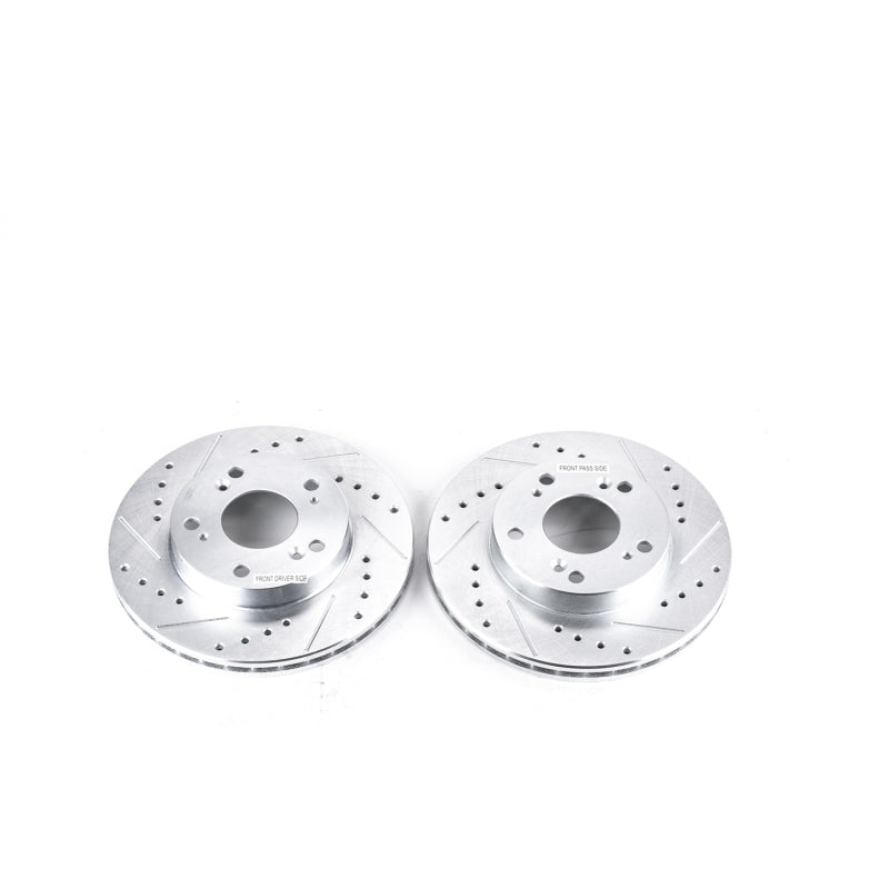 PowerStop JBR962XPR - PSBJBR962XPR - Power Stop 02-06 Acura RSX Front Evolution Drilled & Slotted Rotors - Pair - Shipped in Europe - Tuningsupply.com