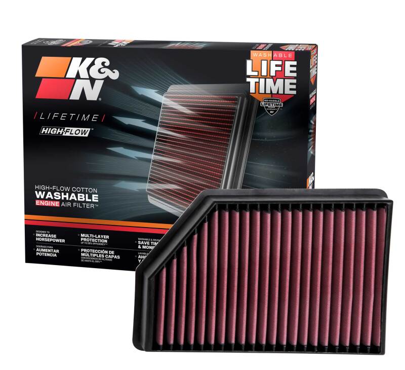 K&N Engineering 33-5098 - KNN33-5098 - K&N 2020 Chevrolet Silverado 2500/3500 6.6L Diesel Drop In Replacement Air Filter - Shipped in Europe - Tuningsupply.com