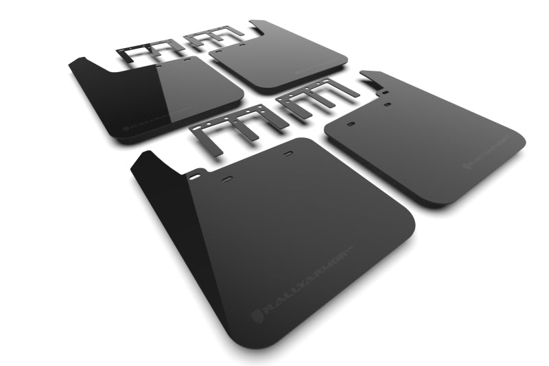 Rally Armor MF100-UR-BLK-MBK - RALMF100-UR-BLK-MBK - Rally Armor 19-25 GMC Sierra 1500 AT4 Black UR Mud Flap w/ Metallic Black Logo - Shipped in Europe - Tuningsupply.com