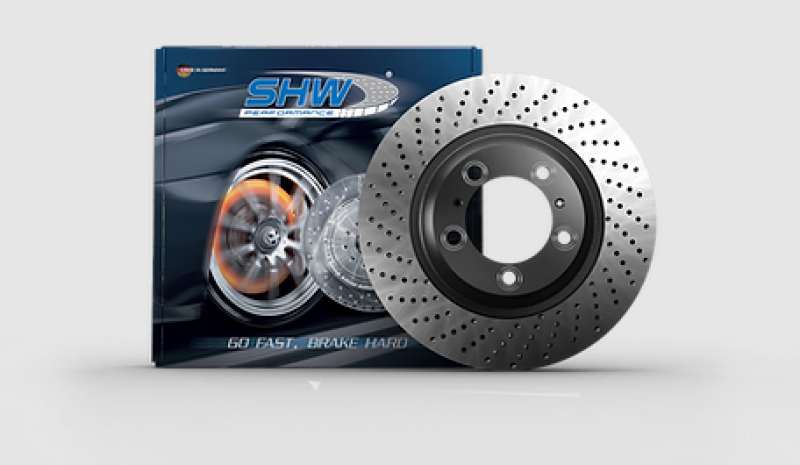 SHW Performance PFL39871 - SHWPFL39871 - SHW 05-08 Porsche Boxster 2.7L Left Front Cross-Drilled Monobloc Brake Rotor (98735140101) - Shipped in Europe - Tuningsupply.com