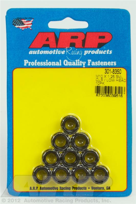 ARP 301-8350 - ARP301-8350 - ARP M10x1.25 Sml Clr/Low Head 12PT Nut Kit 8740 Chrome Moly Black - 10 PK - Shipped in Europe - Tuningsupply.com