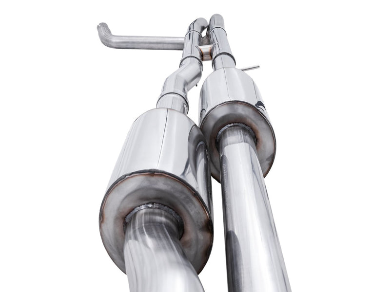 AWE Tuning 3015-43284 - AWE3015-43284 - AWE Tuning 22-23 GMC Sierra 1500 AT4X 6.2L 0FG Catback Split Dual (Flat Bumper) - Diamond Black Tips - Shipped in Europe - Tuningsupply.com