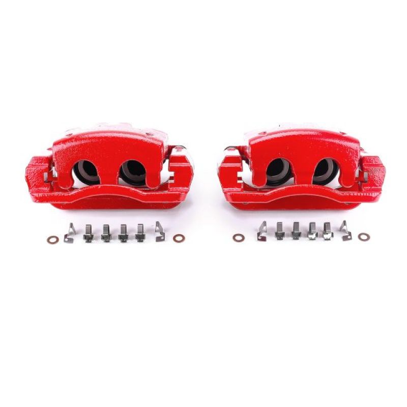 PowerStop S4920 - PSBS4920 - Power Stop 05-07 Ford F-250 Super Duty Rear Red Calipers w/Brackets - Pair - Shipped in Europe - Tuningsupply.com