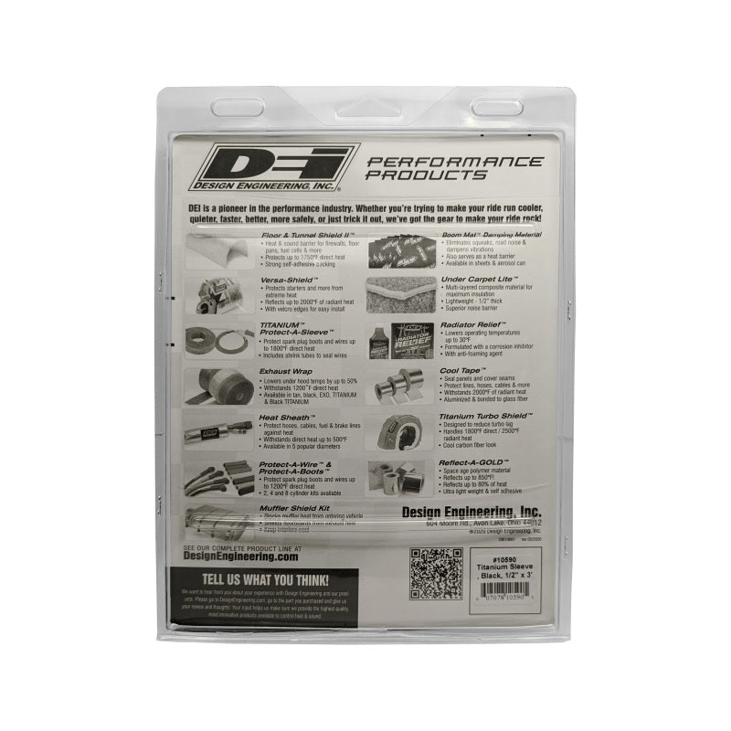 DEI 10590 - DEI10590 - DEI Protect-A-Sleeve 1/2in ID x 3ft Universal - Titanium - Shipped in Europe - Tuningsupply.com