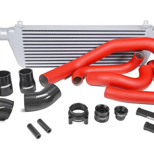 Perrin Performance PSP-ITR-441SL/RD - PERPSP-ITR-441SL/RD - PERRIN 22-25 Subaru WRX Front Mount Intercooler Kit (Red Tubes & Silver Core) - Shipped in Europe - Tuningsupply.com