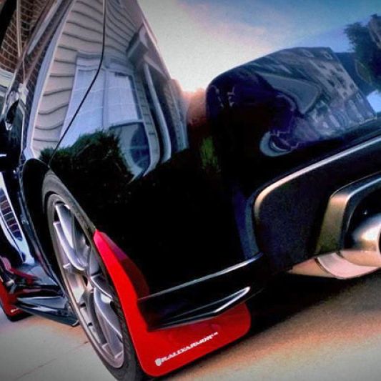 Rally Armor MF32-UR-RD/WH - RALMF32-UR-RD/WH - Rally Armor 15-21 Subaru WRX/STI Red UR Mud Flap w/White Logo - Shipped in Europe - Tuningsupply.com