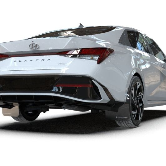 Rally Armor MF120-UR-BLK-RD - RALMF120-UR-BLK-RD - Rally Armor 2024-25 Hyundai Elantra N/N Line Black Mud Flap w/Red Logo - Shipped in Europe - Tuningsupply.com