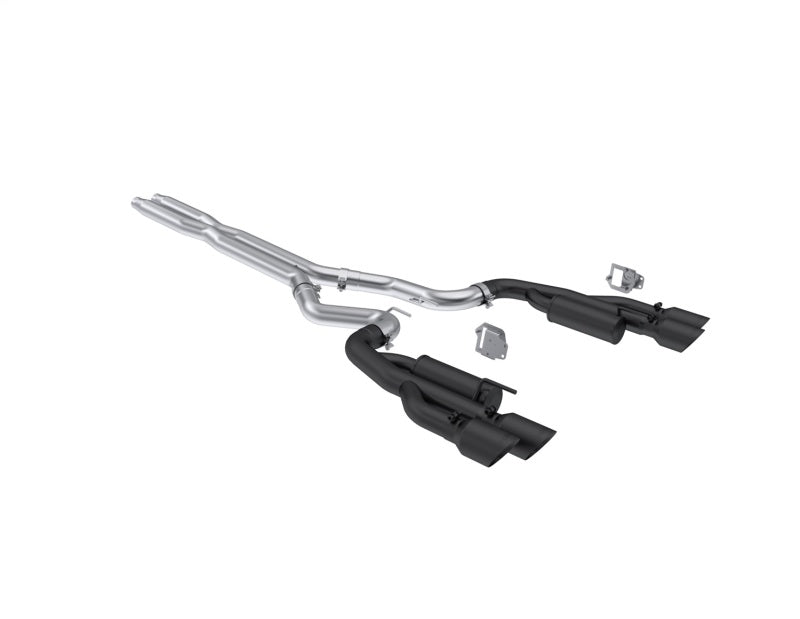 MBRP PS7282BLK - MBRPS7282BLK - MBRP 2024+ Ford Mustang 5.0L Blk Alum. SS 3in Cat-Back Exhaust w/ Quad Blk Tips (Valve Delete) - Shipped in Europe - Tuningsupply.com
