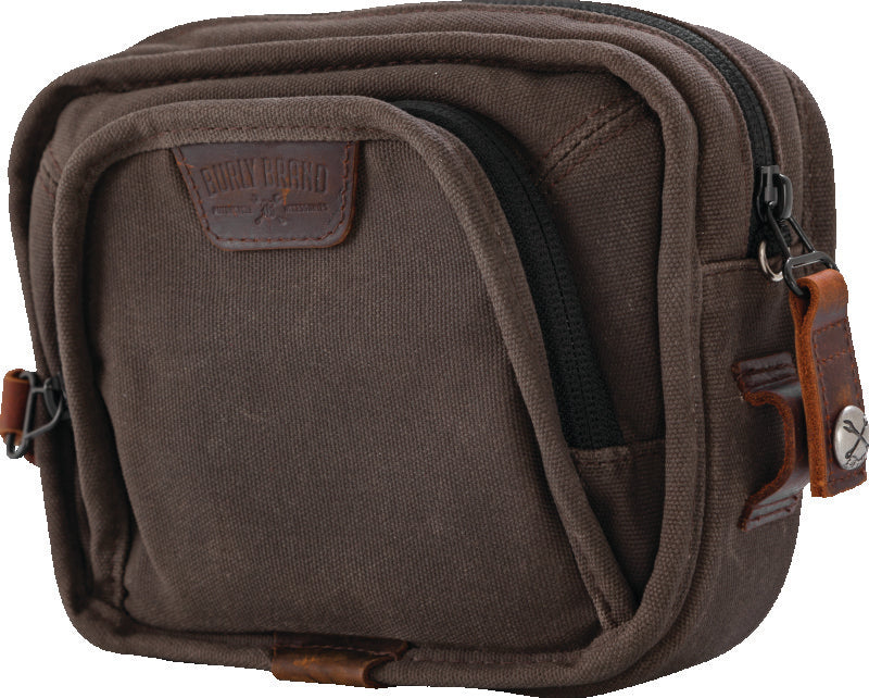 Burly Brand B15-1012D - BURB15-1012D - Burly Brand Handlebar Bag - Dark Oak - Shipped in Europe - Tuningsupply.com