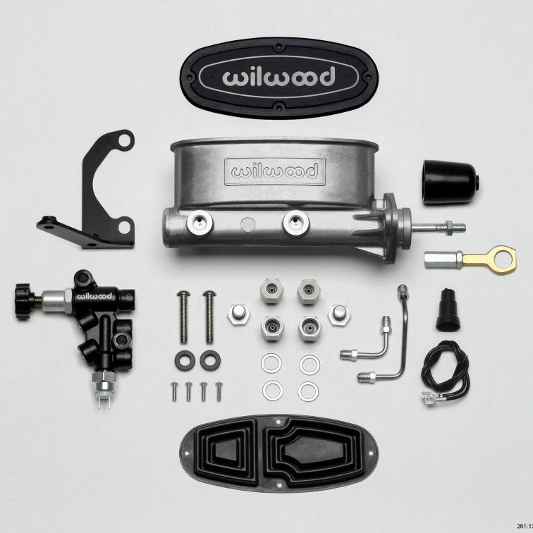Wilwood 261-13272 - WIL261-13272 - Wilwood HV Tandem M/C Kit w L/H Bracket & Prop Valve - 7/8in Bore-W/Pushrod - Early Mustang - Shipped in Europe - Tuningsupply.com