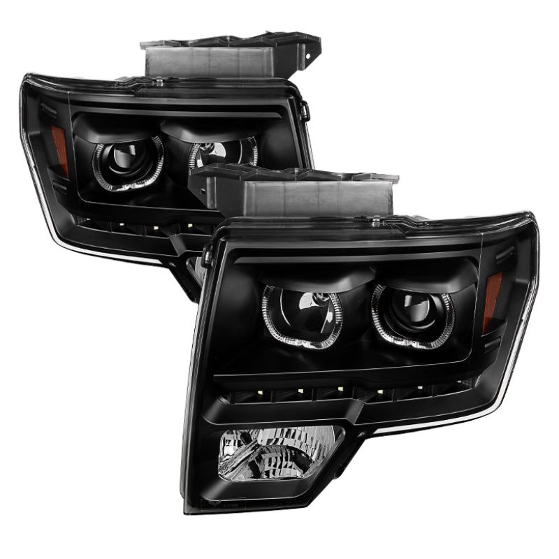 SPYDER 9032226 - SPY9032226 - xTune Ford F150 09-14 Projector Headlights Halogen Model Only LED Halo Black PRO-JH-FF15009-CFB-BK - Shipped in Europe - Tuningsupply.com