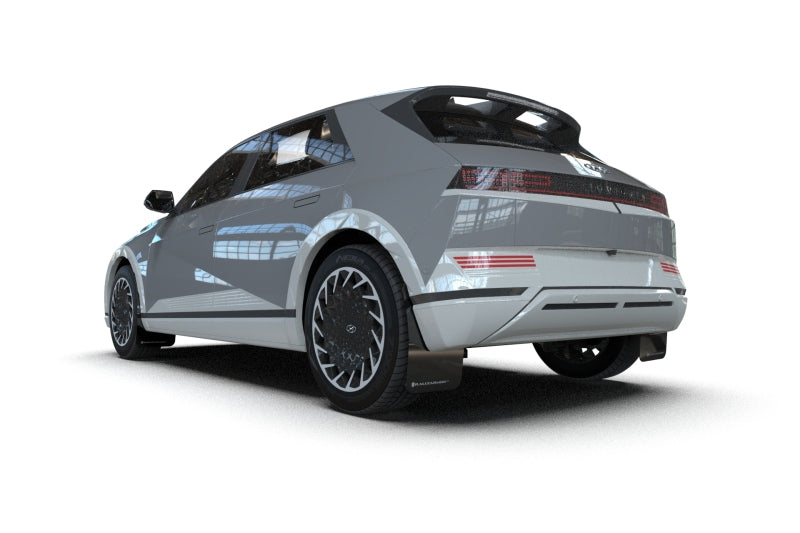 Rally Armor MF137-UR-BLK-SIL - RALMF137-UR-BLK-SIL - Rally Armor 2025 Hyundai Ioniq 5 PE Black UR Mud Flap w/Silver Logo - Shipped in Europe - Tuningsupply.com