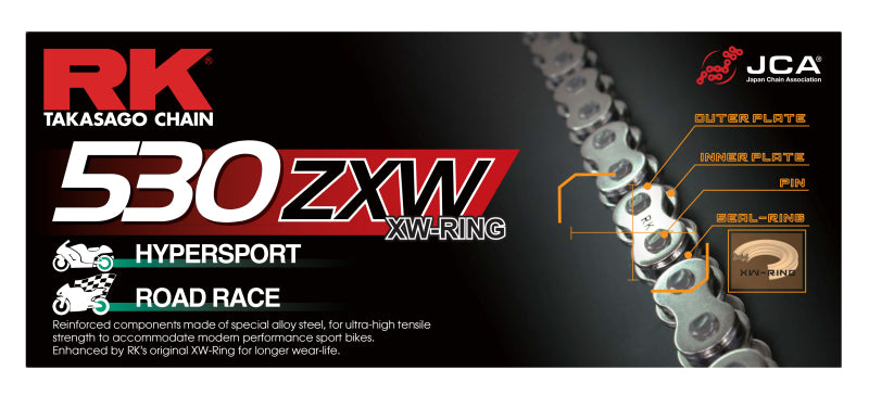 RK Chain CC530ZXW-130 - RKCCC530ZXW-130 - RK Chain CC530ZXW-130L XW-Ring - Chrome - Shipped in Europe - Tuningsupply.com