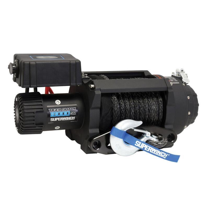 Superwinch - SUW1518001 - Superwinch 18000 LBS 12V DC 33/64in x 79 ft Synthetic Rope Tiger Shark 18000SR Winch - Shipped in Europe - Tuningsupply.com