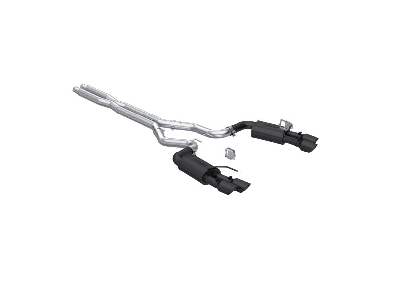 MBRP PS7280BLK - MBRPS7280BLK - MBRP 2024 Ford Mustang GT 5.0L 3in Cat-Back Dual Split Rear - Quad Black Tips - Shipped in Europe - Tuningsupply.com