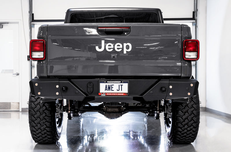 AWE Tuning 3015-33101 - AWE3015-33101 - AWE Tuning 20-21 Jeep Gladiator JT 3.6L Tread Edition Cat-Back Dual Exhaust - Diamond Black Tip - Shipped in Europe - Tuningsupply.com