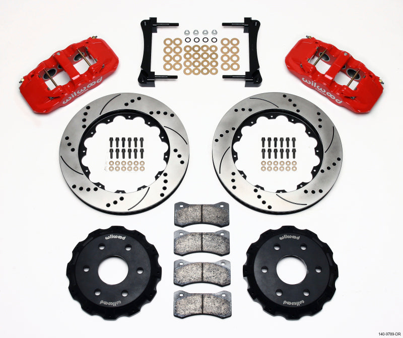 Wilwood 140-9789-DR - WIL140-9789-DR - Wilwood AERO6 Front Truck Kit 14.25in Drill Red 1999-2014 GM Truck/SUV 1500 - Shipped in Europe - Tuningsupply.com
