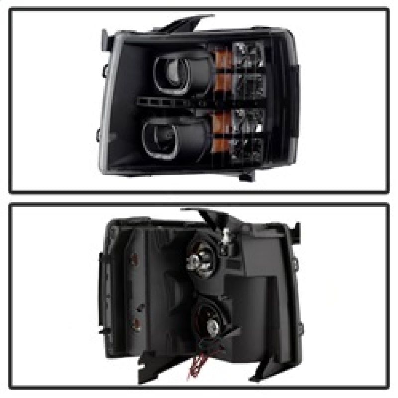 SPYDER 9032189 - SPY9032189 - xTune Chevy Silverado 1500/2500/3500 07-13 LED Halo Projector Headlights Black PRO-JH-CSIL07-CFB-BK - Shipped in Europe - Tuningsupply.com