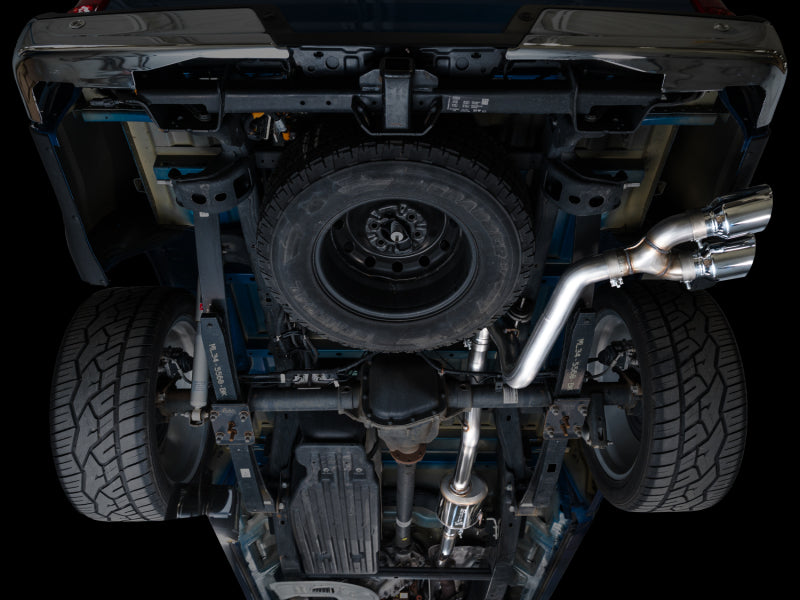 AWE Tuning 3015-32145 - AWE3015-32145 - AWE 21-25 Ford F150 (14th Gen Reg Cab) Cat-Back Exhaust - 4.5in Dual Side Exit Chrome Tips - Shipped in Europe - Tuningsupply.com