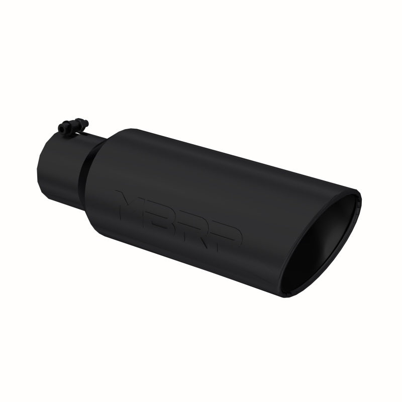 MBRP PT5130BLK - MBRPT5130BLK - MBRP Universal Tip 6in OD Rolled End 4in Inlet 18in L Black Coated Exhaust Tip - Shipped in Europe - Tuningsupply.com