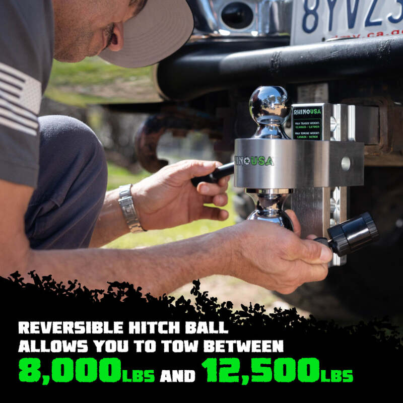 Rhino USA RG-HTDROP2-SVR - RSARG-HTDROP2-SVR - Rhino USA 6In Heavy Duty Drop Hitch - 2In (Silver) - Shipped in Europe - Tuningsupply.com