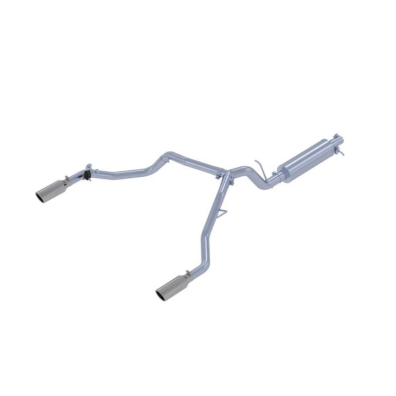 MBRP PS5223304 - MBRPS5223304 - MBRP 19-20 Ford Ranger 2.3L T304 3in Dual Split Rear Outlet 4in OD Tips Cat Back Exhaust - Shipped in Europe - Tuningsupply.com