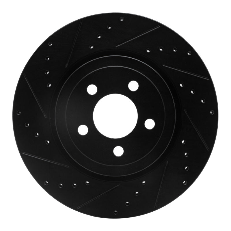 R1 Concepts - RNC633-39017L - R1 09-23 Dodge Challenger Front Left Drilled & Slotted Black Brake Rotor - Shipped in Europe - Tuningsupply.com