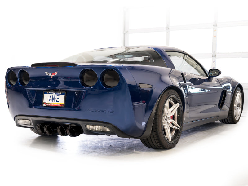 AWE Tuning 3020-43606 - AWE3020-43606 - AWE Tuning C6 Chevrolet Corvette Z06/ZR1 Track Edition Axle-Back Exhaust w/ Diamond Black Tips - Shipped in Europe - Tuningsupply.com