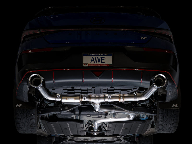 AWE Tuning 3025-32237 - AWE3025-32237 - AWE Tuning 22-26 Hyundai Elantra N SwitchPath Cat-Back Exhaust - Chrome Silver Tips - Shipped in Europe - Tuningsupply.com