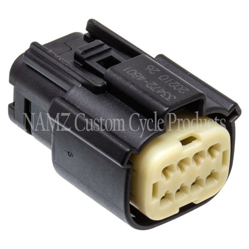 NAMZ NM-33472-0801 - NAMNM-33472-0801 - NAMZ 07-23 V-Twin VRSAW/CR/CX Models Molex MX-150 8-Position Female Connector - Blk (HD 72479-07BK) - Shipped in Europe - Tuningsupply.com