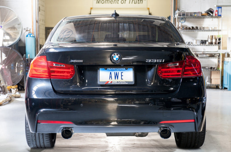 AWE Tuning 3010-32026 - AWE3010-32026 - AWE Tuning BMW F3X 335i/435i Touring Edition Axle-Back Exhaust - Chrome Silver Tips (102mm) - Shipped in Europe - Tuningsupply.com
