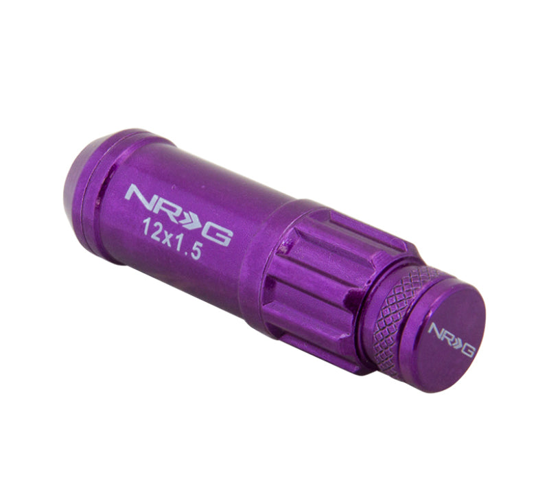 NRG LN-LS700PP-21 - NRGLN-LS700PP-21 - NRG 700 Series M12 X 1.5 Steel Lug Nut w/Dust Cap Cover Set 21 Pc w/Locks & Lock Socket - Purple - Shipped in Europe - Tuningsupply.com