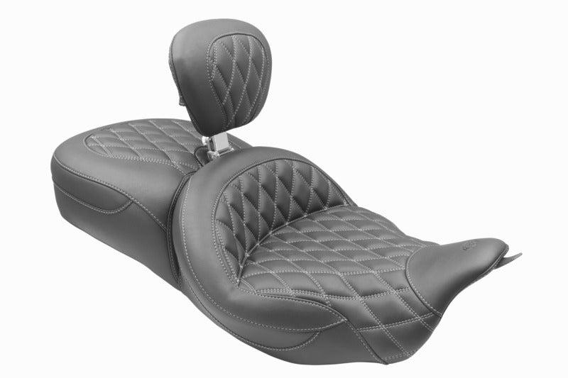 Mustang Motorcycle 89556GM - MMP89556GM - Mustang 08-25 Harley FL Touring Rd King Sp, Rd Glide Ltd, Dble Diamond ST Backrest - Black/GM - Shipped in Europe - Tuningsupply.com