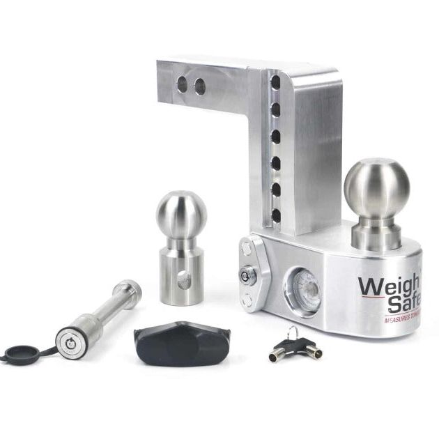 Weigh Safe WS6-2-KA - WEIWS6-2-KA - Weigh Safe 6in Drop Hitch w/Built-in Scale & 2in Shank (10K/12.5K GTWR) w/WS05 - Aluminum - Shipped in Europe - Tuningsupply.com