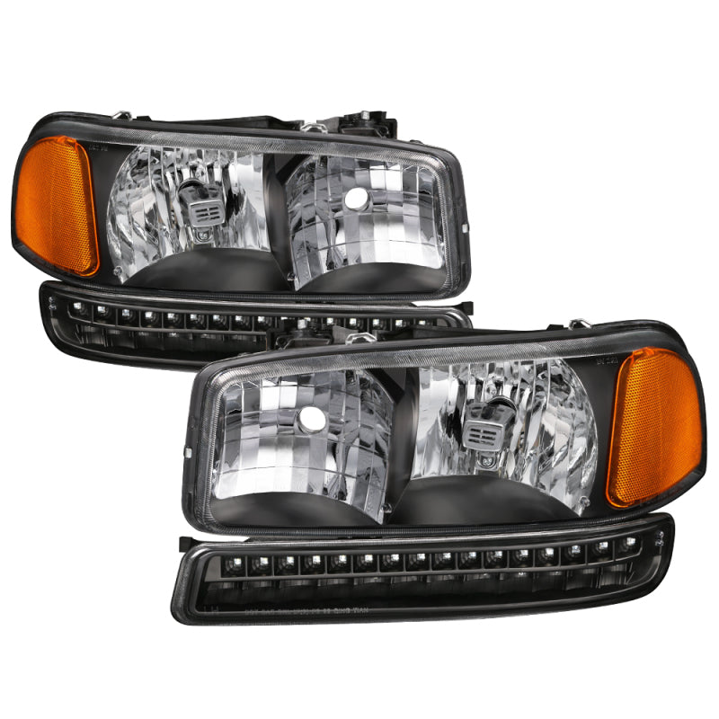 SPYDER 9037399 - SPY9037399 - xTune GMC Sierra 99-06 /Yukon 00-06 Headlights & LED Bumper Lights - Black HD-JH-GS99-LED-SET-BK - Shipped in Europe - Tuningsupply.com