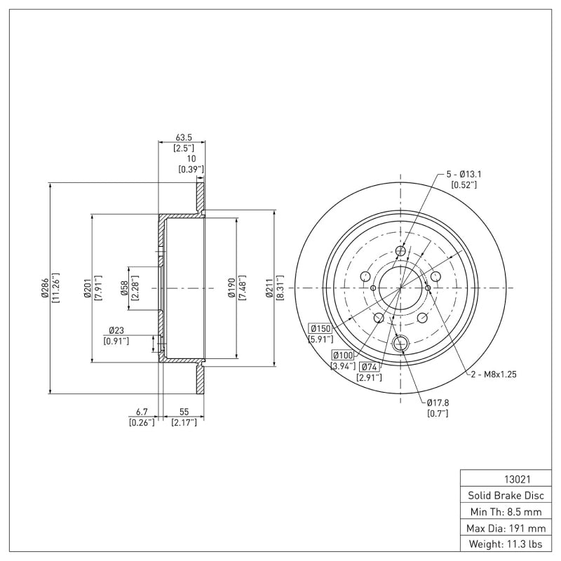 DFC 600-13021 - DFC600-13021 - DFC 12-14 Subaru WRX Rear Brake Rotor - Shipped in Europe - Tuningsupply.com