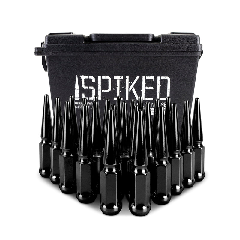 Mishimoto MMLG-SP1415-24BK - MISMMLG-SP1415-24BK - Mishimoto Mishimoto Steel Spiked Lug Nuts M14 x 1.5 24pc Set Black - Shipped in Europe - Tuningsupply.com