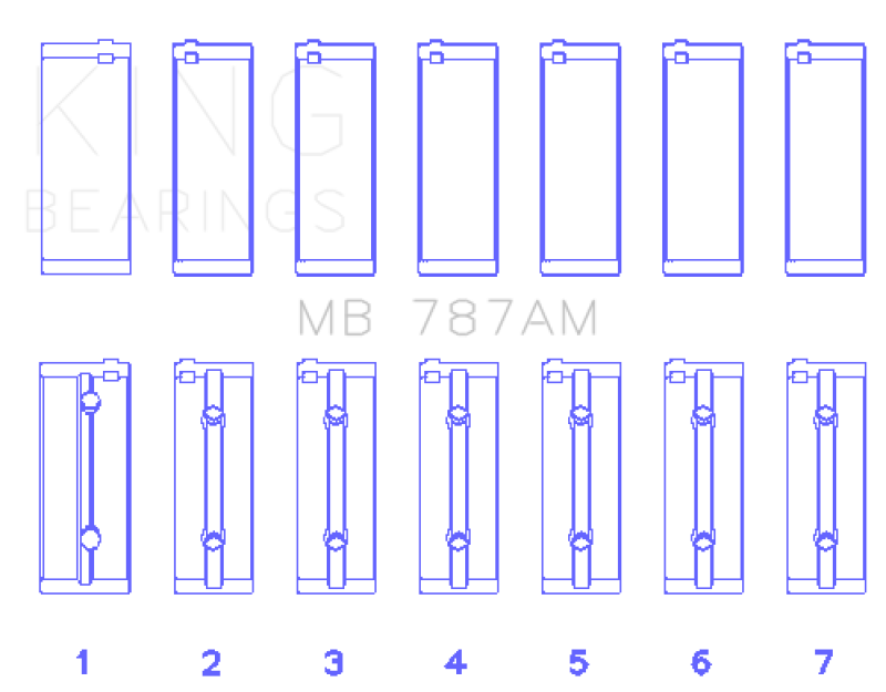 King Engine Bearings GMB787AM - KINGMB787AM - King Engine Bearings Toyota 5ME/5MGE/7MGE/7MGTE (Size STD) Main Bearing Set - Size STD - Shipped in Europe - Tuningsupply.com